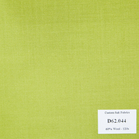  D62.044 Kevinlli V4 - Vải Suit 60% Wool - Xanh Nõn Chuối Trơn